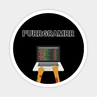 Purrgramrr Programmer Funny Cat Paws on Laptop Magnet